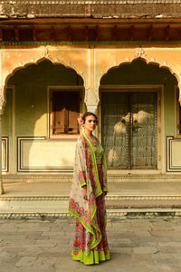 Lata Cape And Crop Top With Pansy Sharara