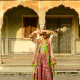 Lata Cape And Crop Top With Pansy Sharara