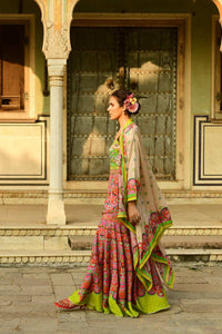 Lata Cape And Crop Top With Pansy Sharara
