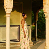 Surajmukhi Asymmetrical Ivory Printed One Shoulder Dress