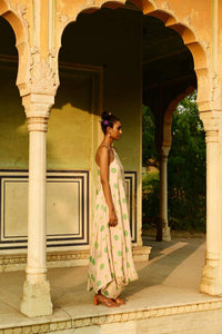 Surajmukhi Asymmetrical Ivory Printed One Shoulder Dress