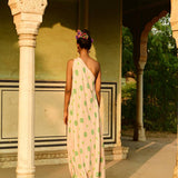 Surajmukhi Asymmetrical Ivory Printed One Shoulder Dress