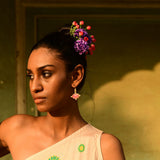Surajmukhi Asymmetrical Ivory Printed One Shoulder Dress