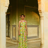 Luxury Printed Silk Jumpsuit With Belt