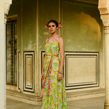 Luxury Printed Silk Jumpsuit With Belt