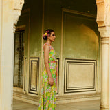 Luxury Printed Silk Jumpsuit With Belt