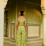 Luxury Printed Silk Jumpsuit With Belt