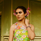 Luxury Printed Silk Jumpsuit With Belt