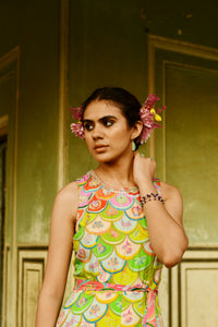 Luxury Printed Silk Jumpsuit With Belt
