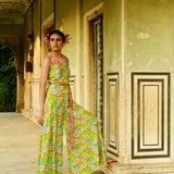 Luxury Printed Silk Jumpsuit With Belt