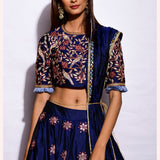 Morbagh Embroidered Lehenga With Blouse And Crushed Dupatta