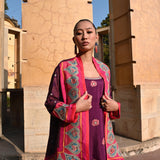 Purple & Red Printed Embroidered Chintz Sharara Set