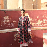 Charcoal Printed Embroidered Chintz Gauri Kurta set