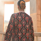 Charcoal Printed Embroidered Chintz Gauri Kurta set