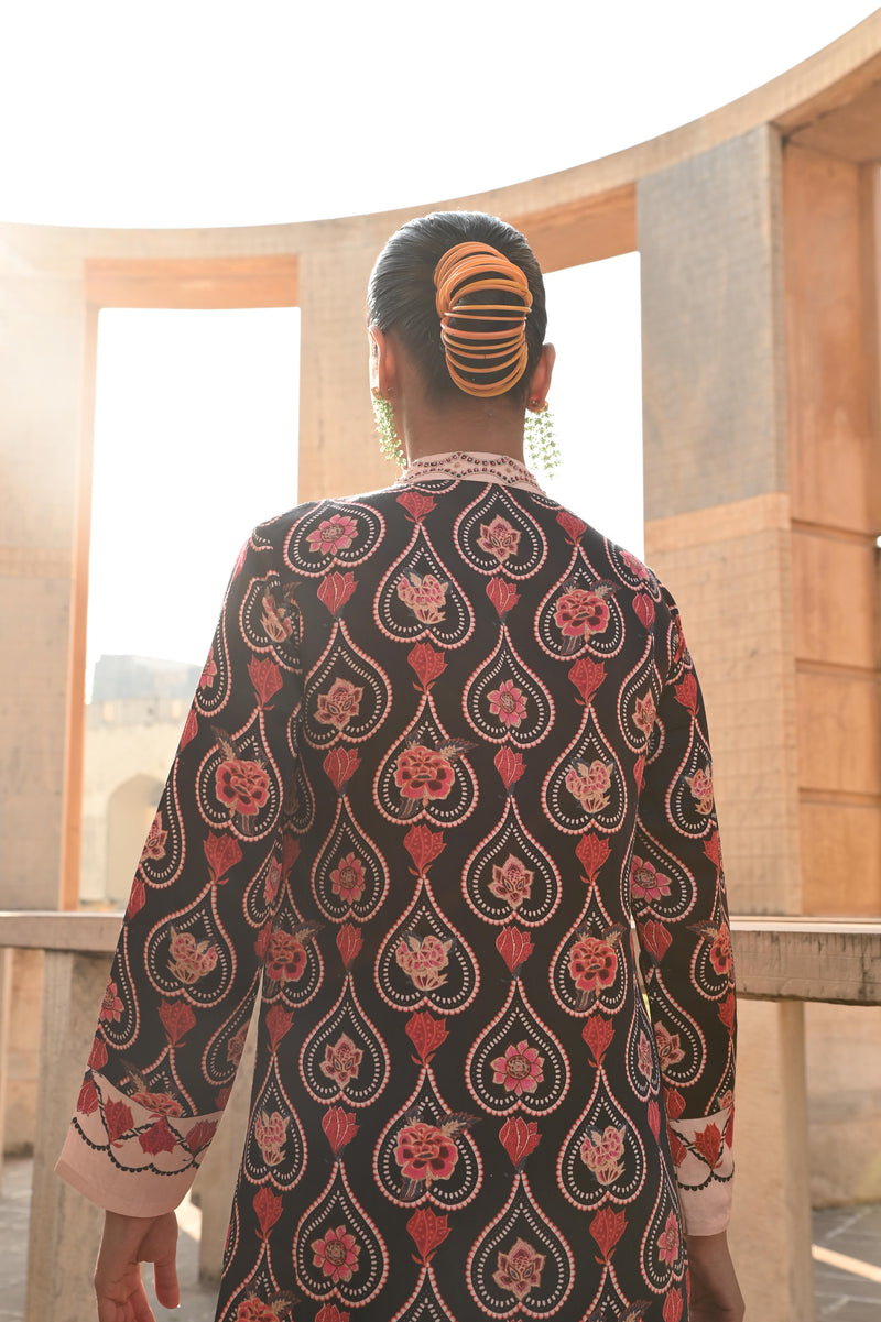 CHARCOAL CHINTZ GAURI KURTA SET