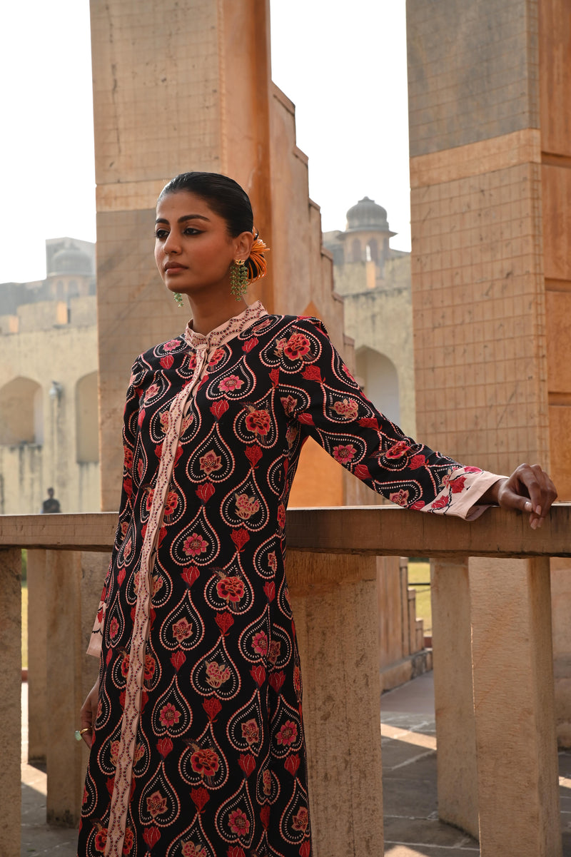 CHARCOAL CHINTZ GAURI KURTA SET