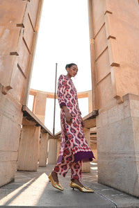 IVORY PLUM CHINTZ GAURI KURTA SET