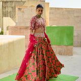 Panna Printed Embroidered Lehenga Set