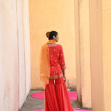 Scarlet Printed Embroidered Sharara Set