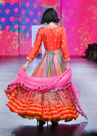 Gulal Printed Embroidered Anarkali Set