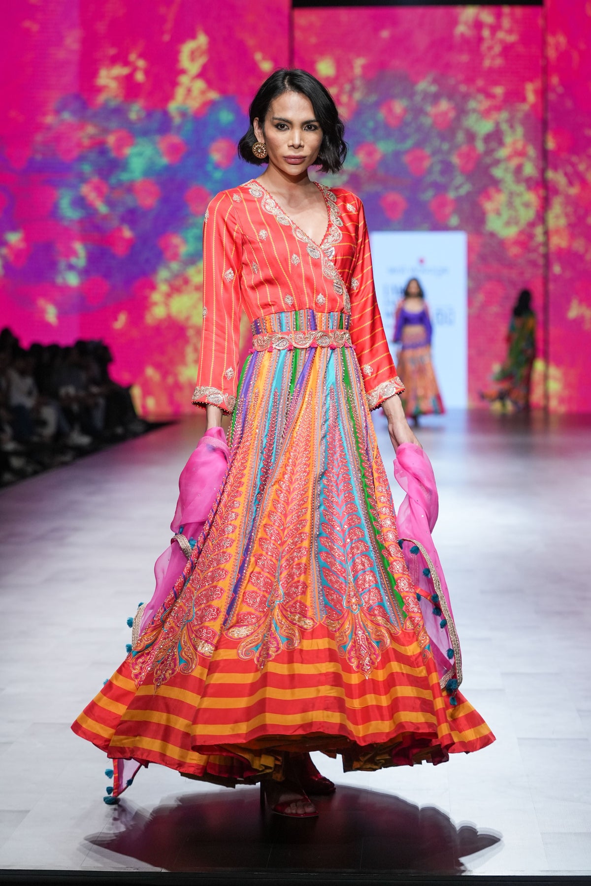 Gulal Printed Embroidered Anarkali Set