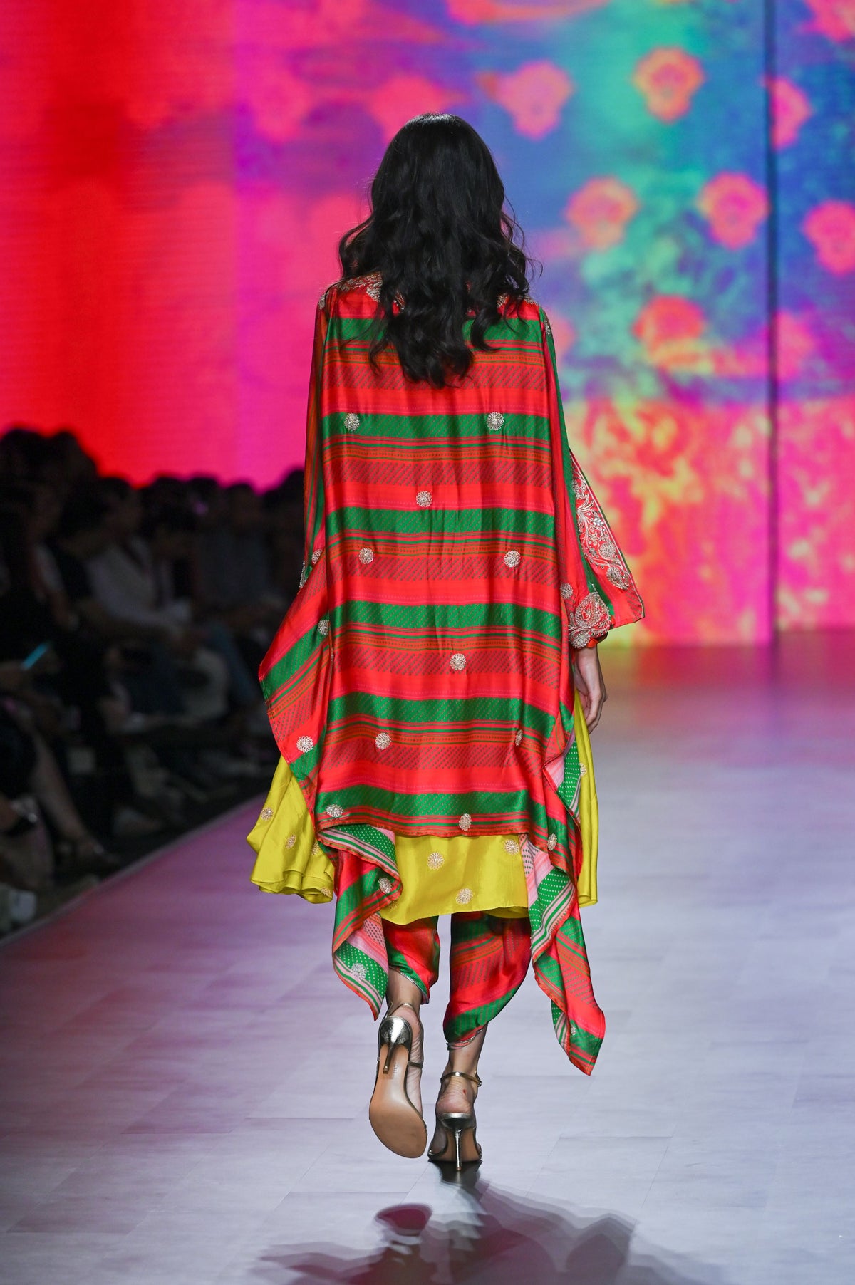 Gulal Printed Embroidered Kurta Cape Set