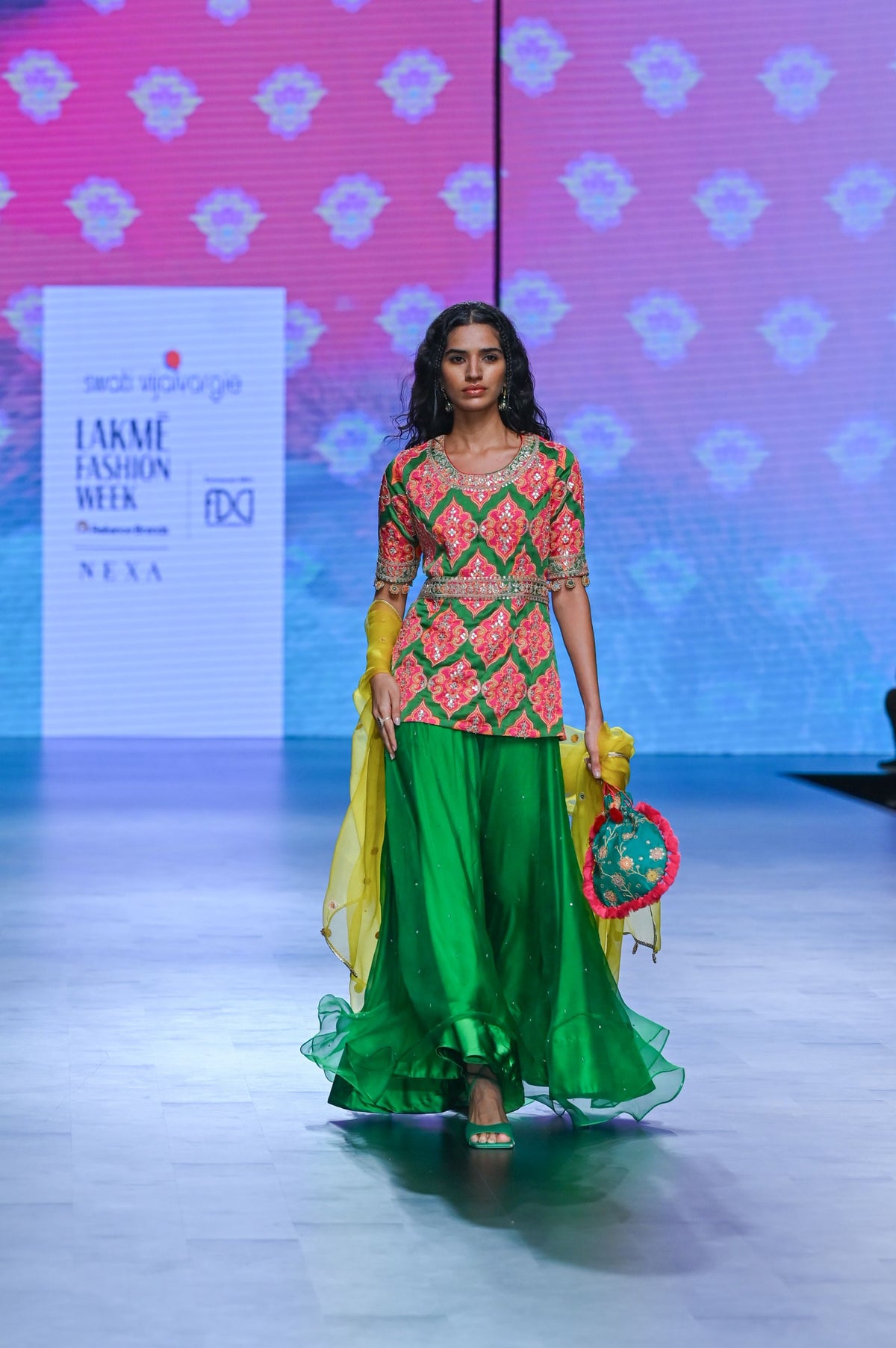 Gulal Printed Embroidered Sharara Set
