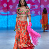 Gulal Mulit Printed Embroidered Lehenga Set