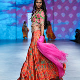 Gulal Mulit Printed Embroidered Lehenga Set