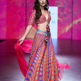 Gulal Red Purple Printed Embroidered Lehenga set