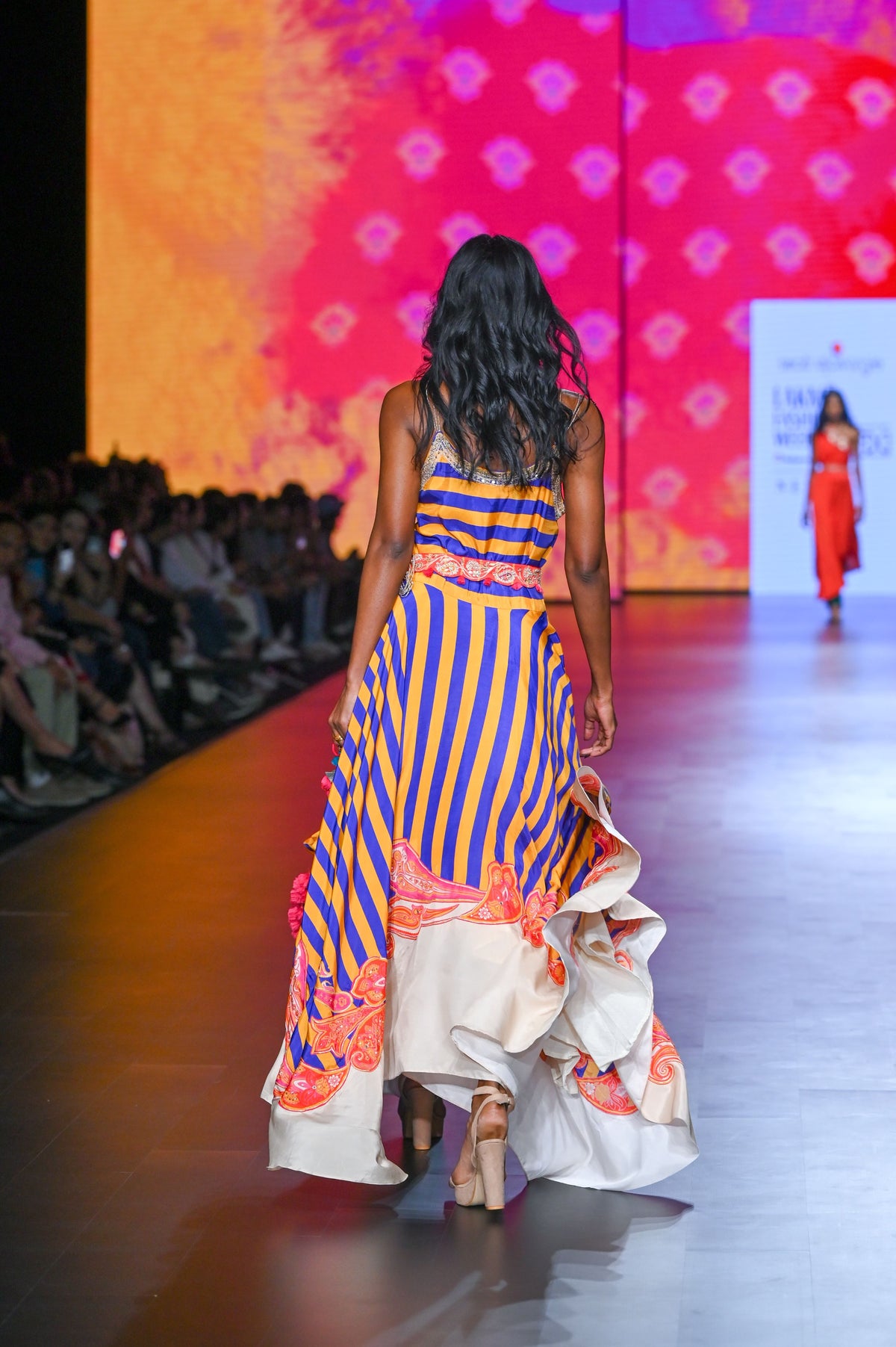 Gulal Printed Embroidered Asymmetrical Dress