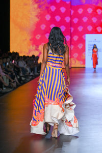Gulal Printed Embroidered Asymmetrical Dress