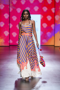 Gulal Printed Embroidered Asymmetrical Dress