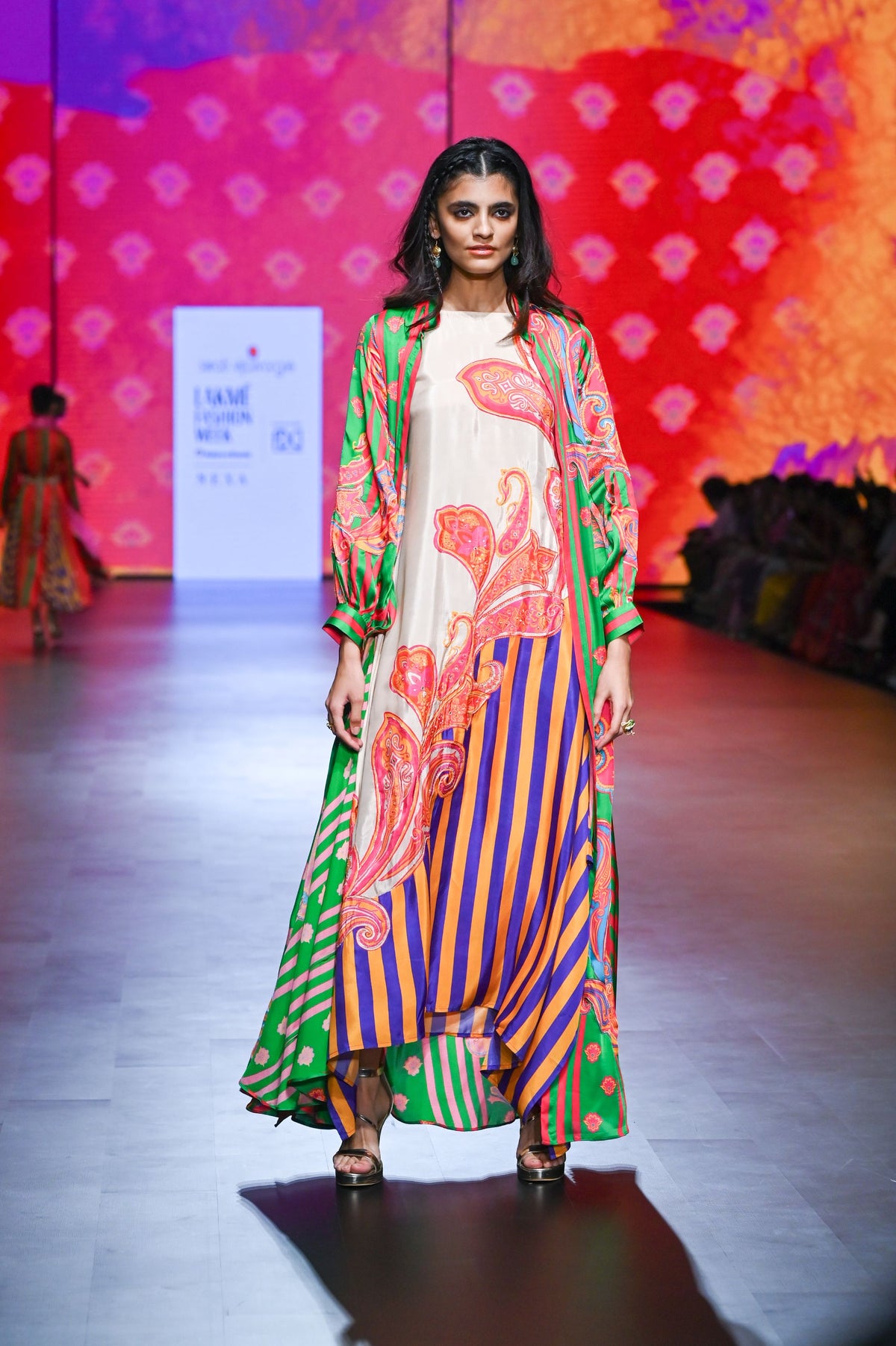 Gulal Printed Embroidered Jacket Set