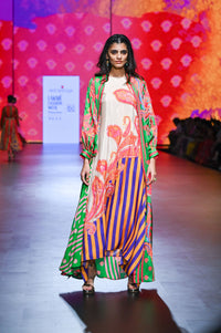 Gulal Printed Embroidered Jacket Set