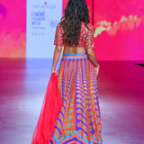 Gulal Red Purple Printed Embroidered Lehenga set