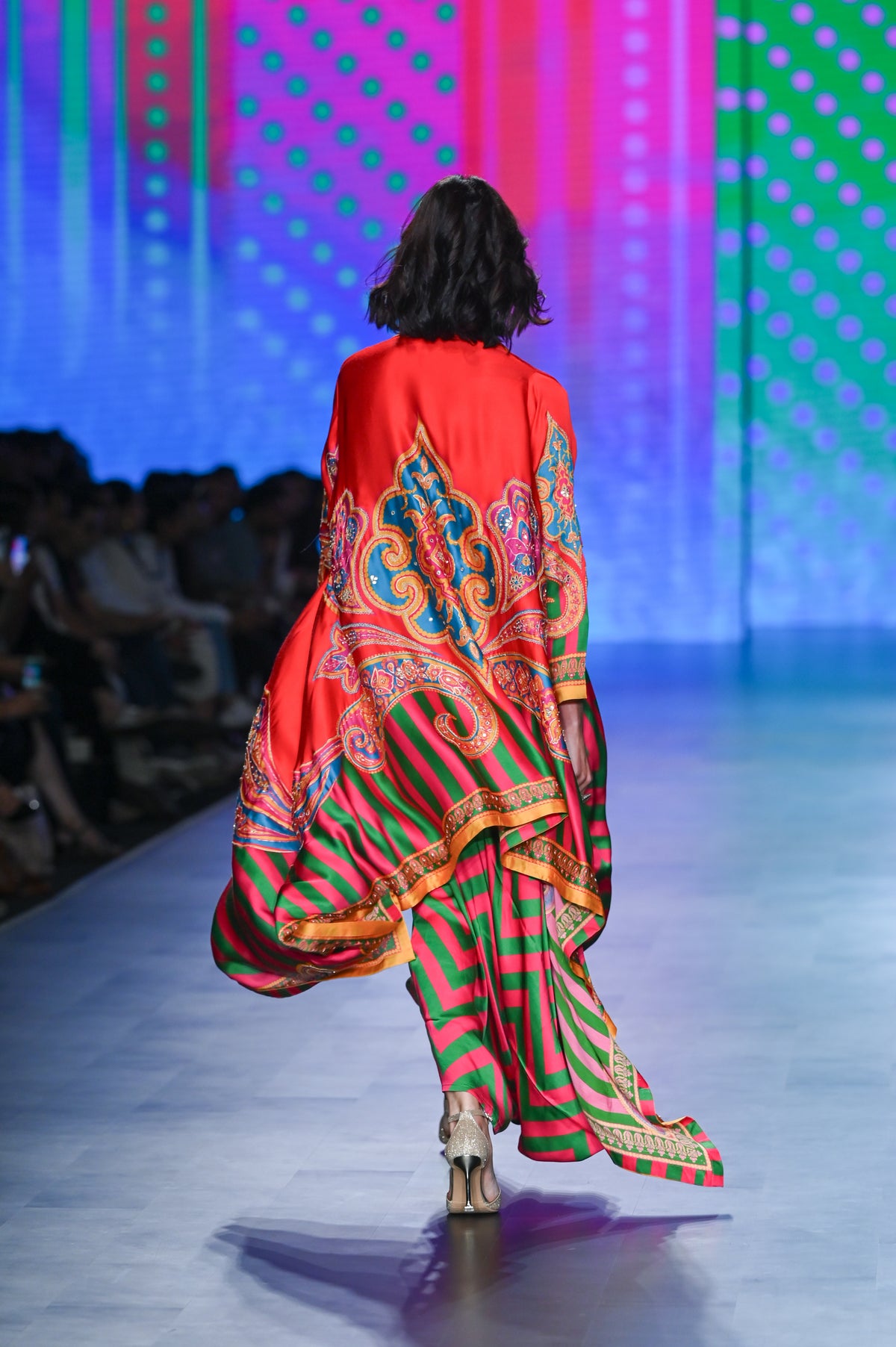 Gulal Printed Embroidered Cape Set