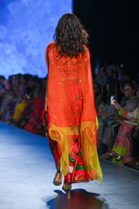 Gulal Printed Embroidered Organza Skirt Set