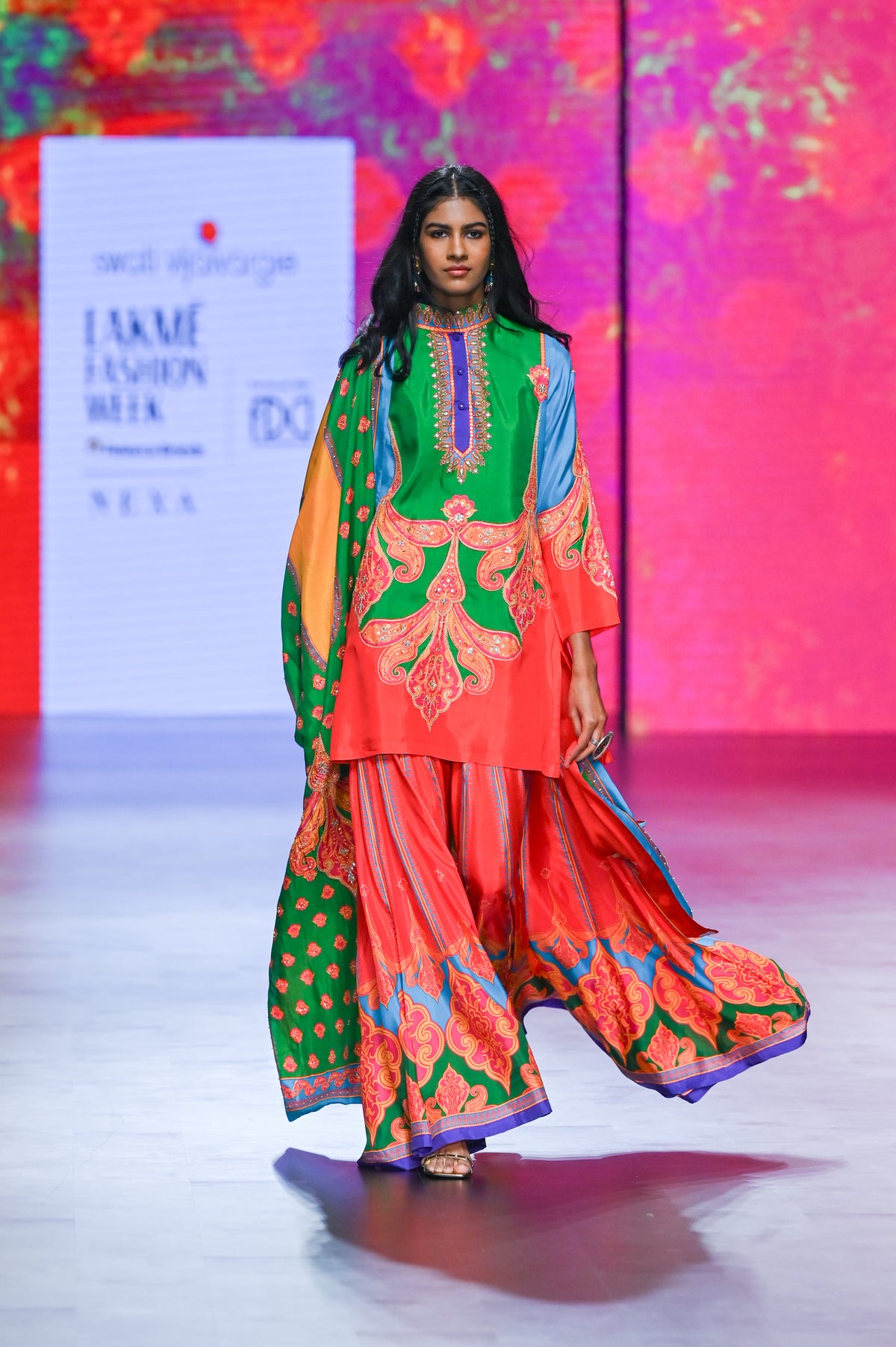 Gulal Printed Embroidered Sharara Set