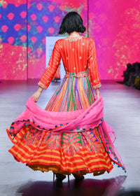 Gulal Printed Embroidered Anarkali Set