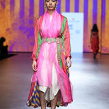Gulal Printed Embroidered Jacket With Bias Dress
