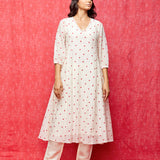 Ivory Embroidered Chanderi Kurta
