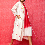 Ivory Multi Applique Embroidered Chanderi Jacket
