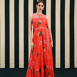 Mirror Work with Orange Printed Jumpsuit