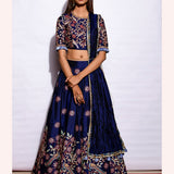 Morbagh Embroidered Lehenga With Blouse And Crushed Dupatta
