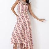 Aqua Printed Embroidered Jumpsuit
