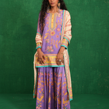 Purple / Ivory Butterfly Sharara Set