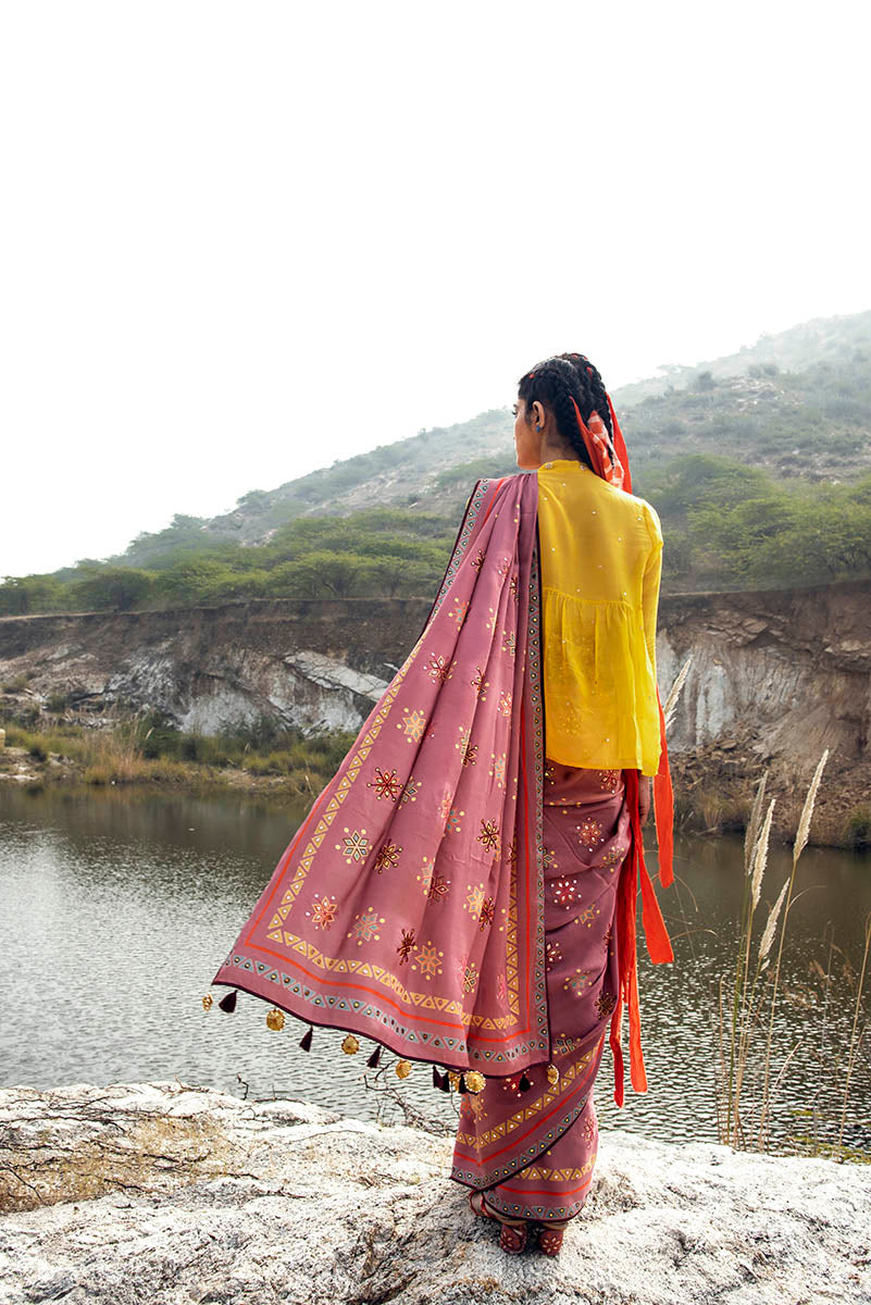 Morbagh Rose Pink Saree With Blouse