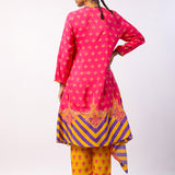 Rani Nalini Embroidered Printed Asymmetric Kurta Set