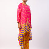 Rani Nalini Embroidered Printed Asymmetric Kurta Set